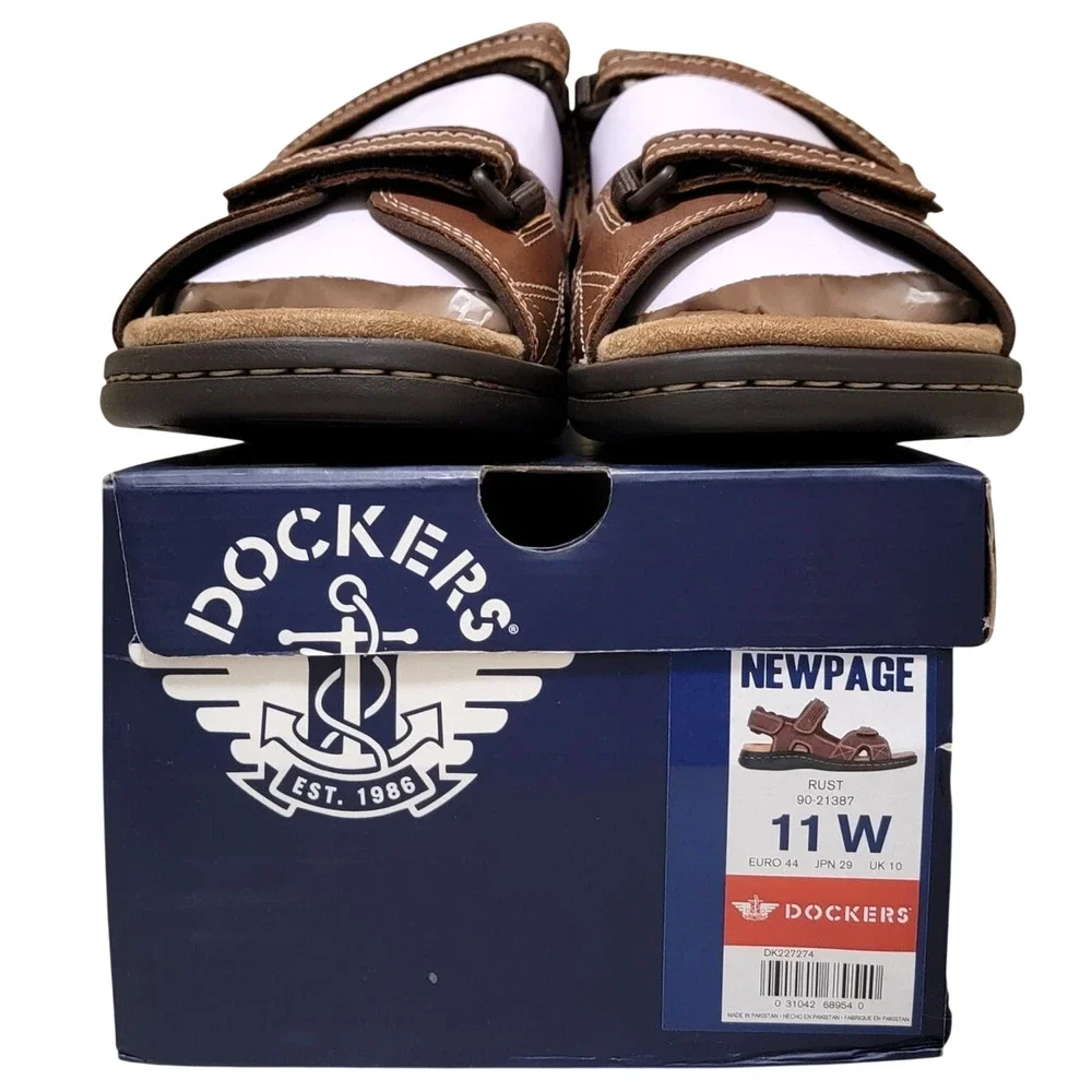 Dockers Men Newpage Slingback Sport River Sandals Size US 11W Rust Brown